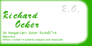 richard ocker business card